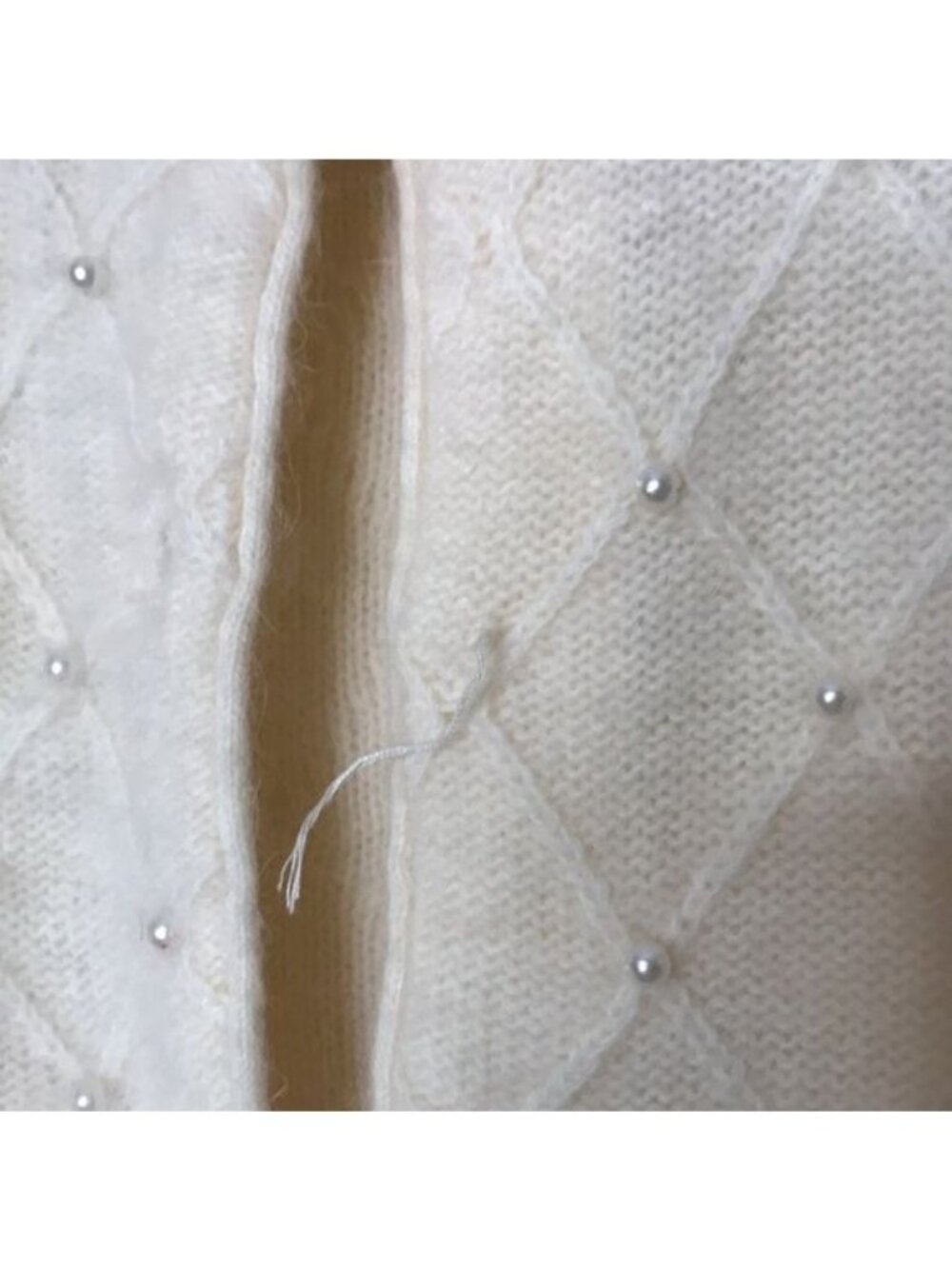 Vintage Classiques Entier Lambs Wool Cardigan with Pearl Embellishments M MEDIUM - Picture 5 of 9